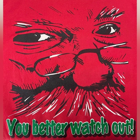 Vintage Christmas Crewneck Sweatshirt Creepy Santa Better Watch Out Unisex USA - Picture 3 of 9